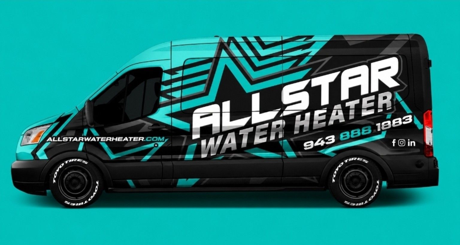 Allstar Water Heater branded service van